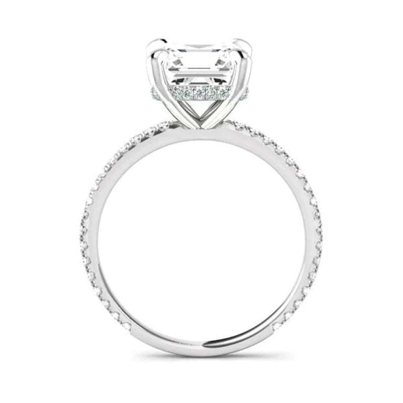 Classic Princess Cut Engagement Ring For Women In Sterling Silver Shineofdiamond