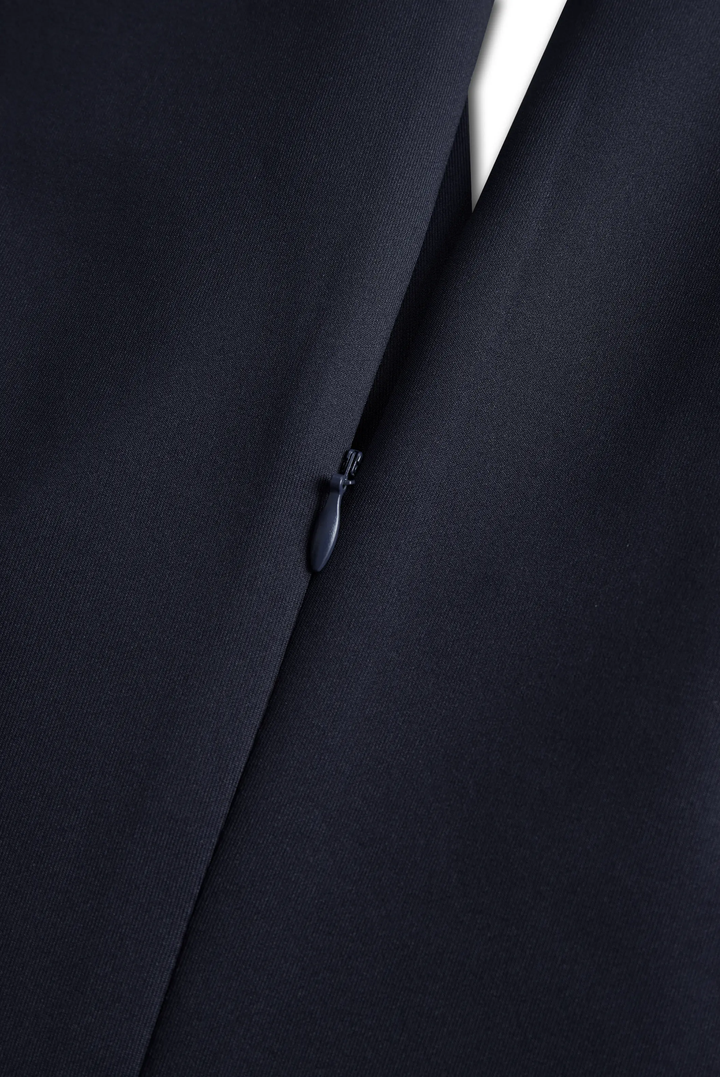 Elegant Navy Sleeveless Tailored Sheath - Midi Dress CASA LARO