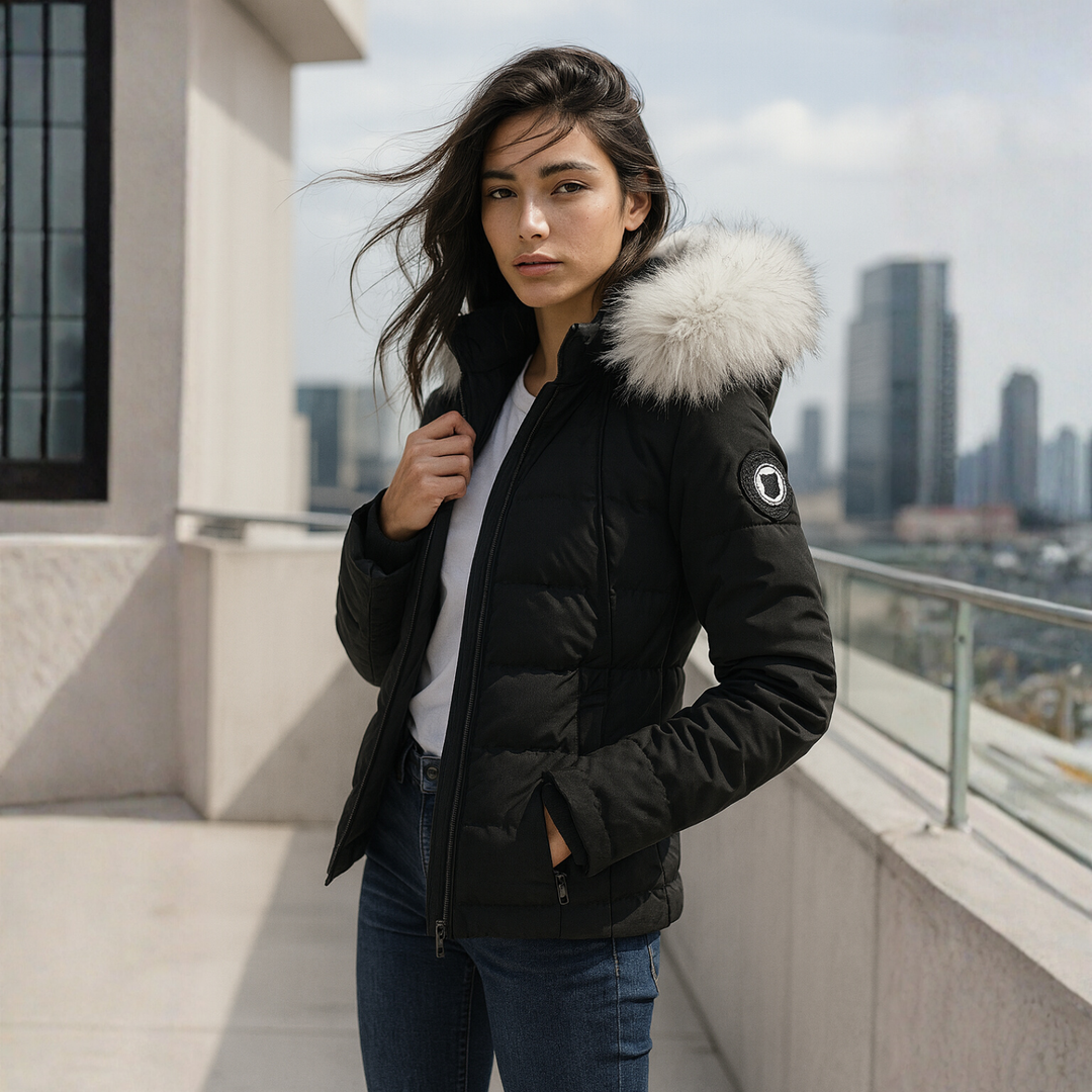 Freya - Heated Women’s Puffer Jacket with Faux Fur Hood CASA LARO WOMEN