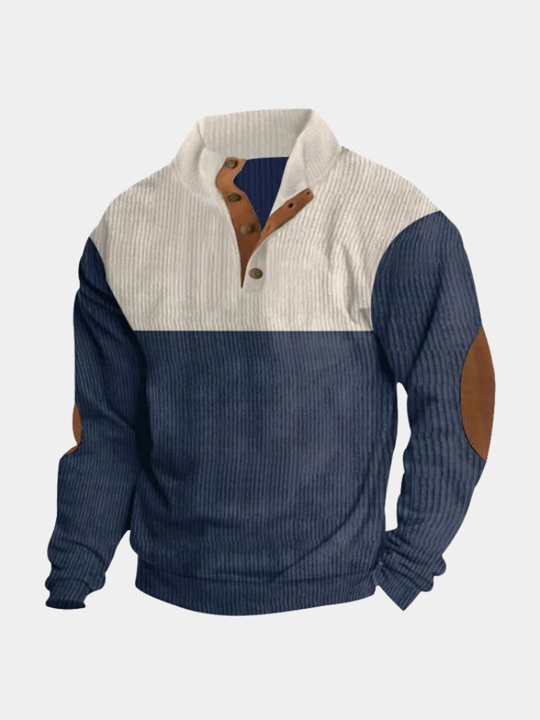 High Collar Corduroy Retro Pullover - Casa  Laro CASA LARO