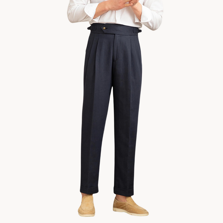 Linen-Cotton - Pleated Trouser CASA LARO