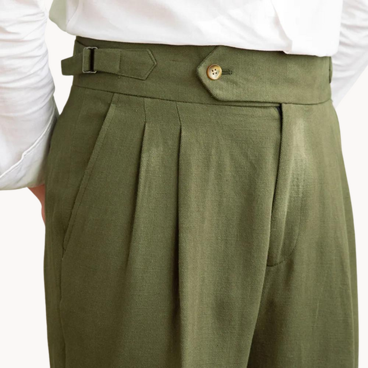 Linen-Cotton - Pleated Trouser CASA LARO