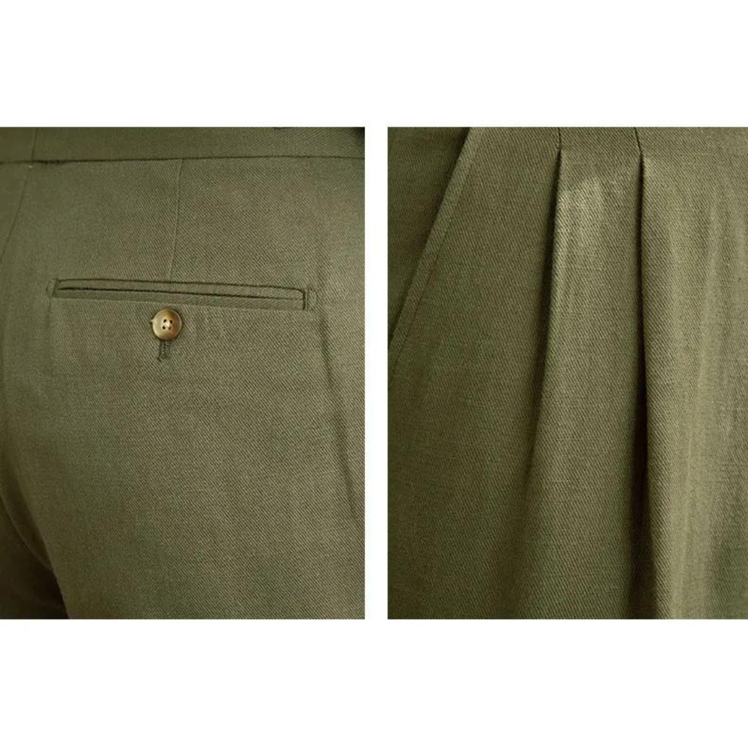 Linen-Cotton - Pleated Trouser CASA LARO