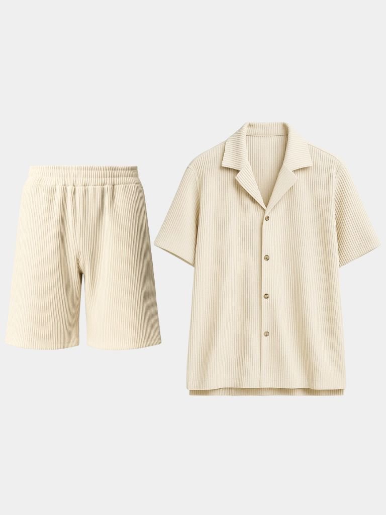 Minimalist Corduroy Set Shorts and Shirt - Casa  Laro CASA LARO