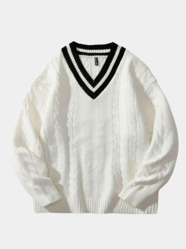 Minimalist V-Neck Sweater - Casa  Laro CASA LARO