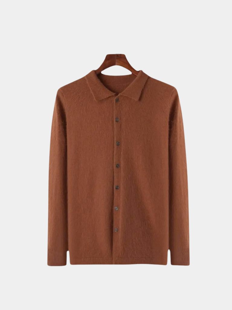 100% Cashmere Polo Cardigan - Casa  Laro CASA LARO
