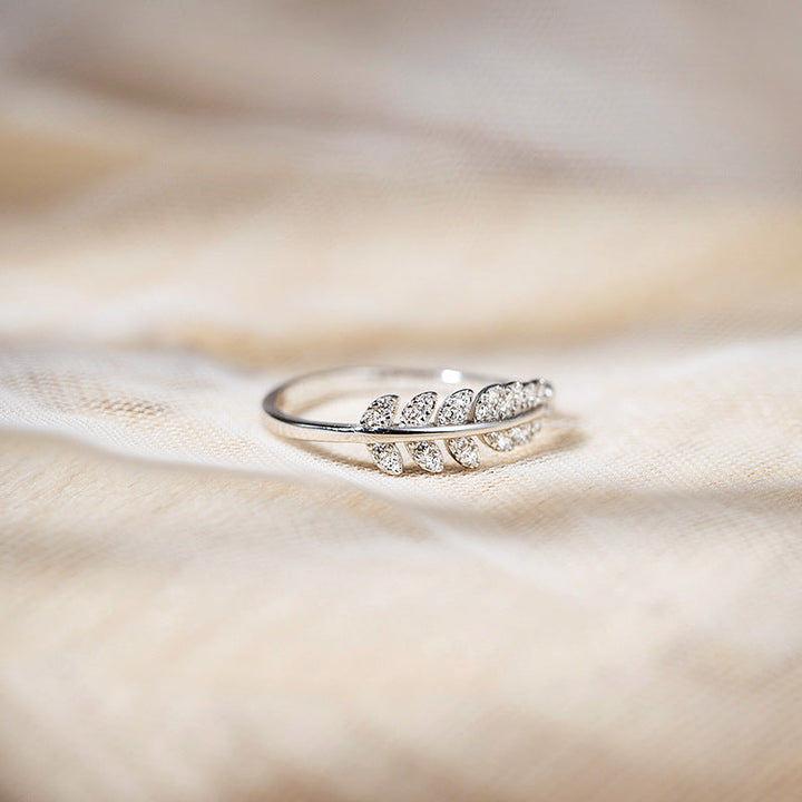 Adjustable Leaves Design Sterling Silver Ring Carly Jewelry
