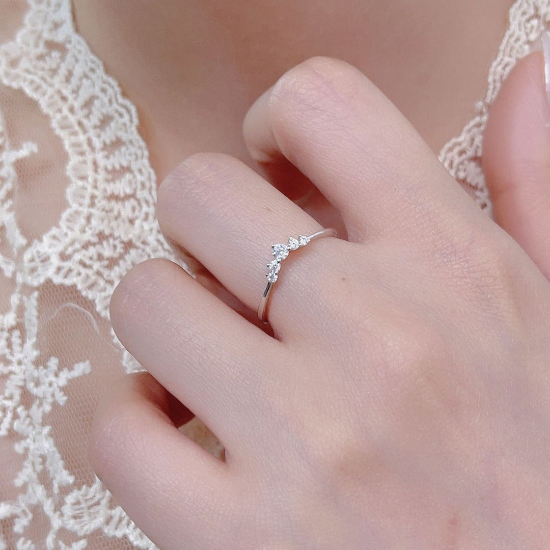 Simple Crown Design Sterling Silver Band Carly Jewelry