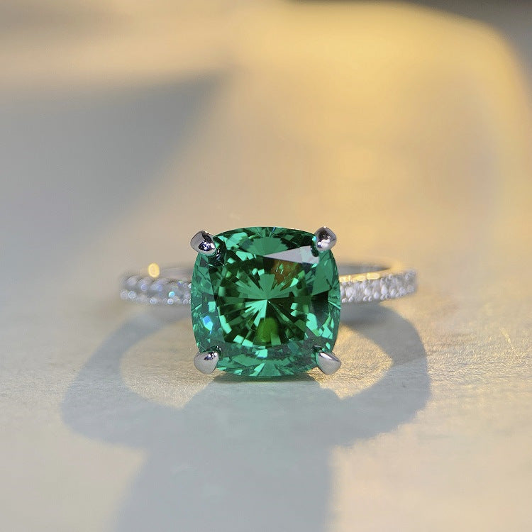 Unique 4.0ct Cushion Cut Paraiba Tourmaline Engagement Ring with Hidden Halo shine of diamond