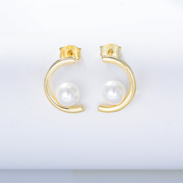 C Design Pearls Studding Earrings Carly Jewelry