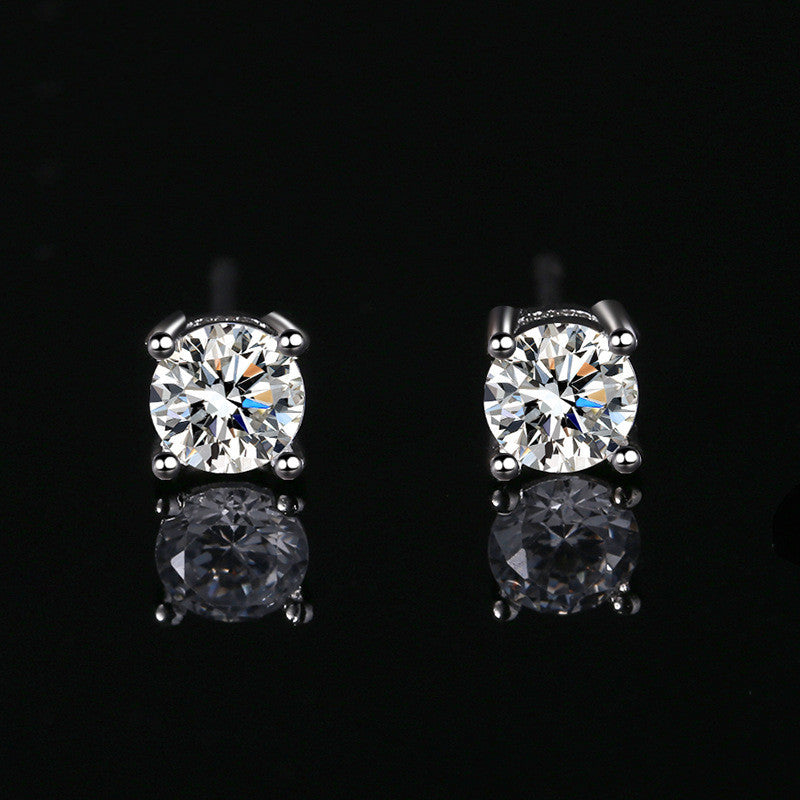 Special Sale | Classic 4 Prong/Round Moissanite Stud Earrings Shineofdiamond