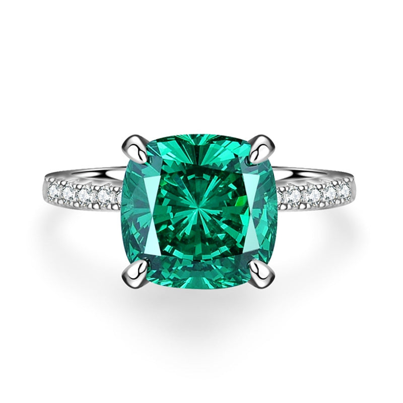 Green Collection Engagement Ring in Sterling Silver Shine of Diamond