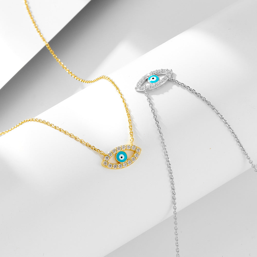 Evil Eye Design Sterling Silver Necklace Carly Jewelry