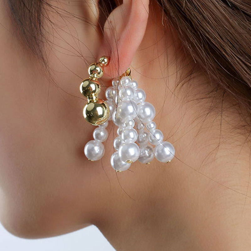 Elegant Pearl Fringe Drop Earrings Dobrilajewelry
