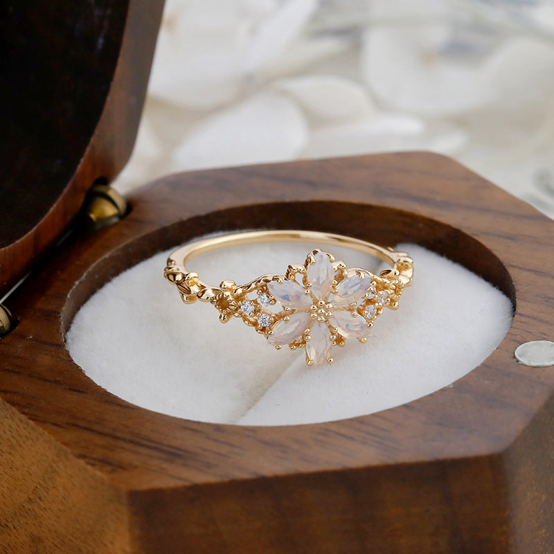 Flower Design 14K Gold Plated Ring Carly Jewelry