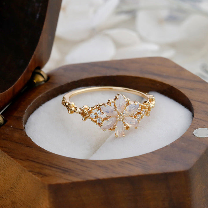 Flower Design 14K Gold Plated Ring Carly Jewelry