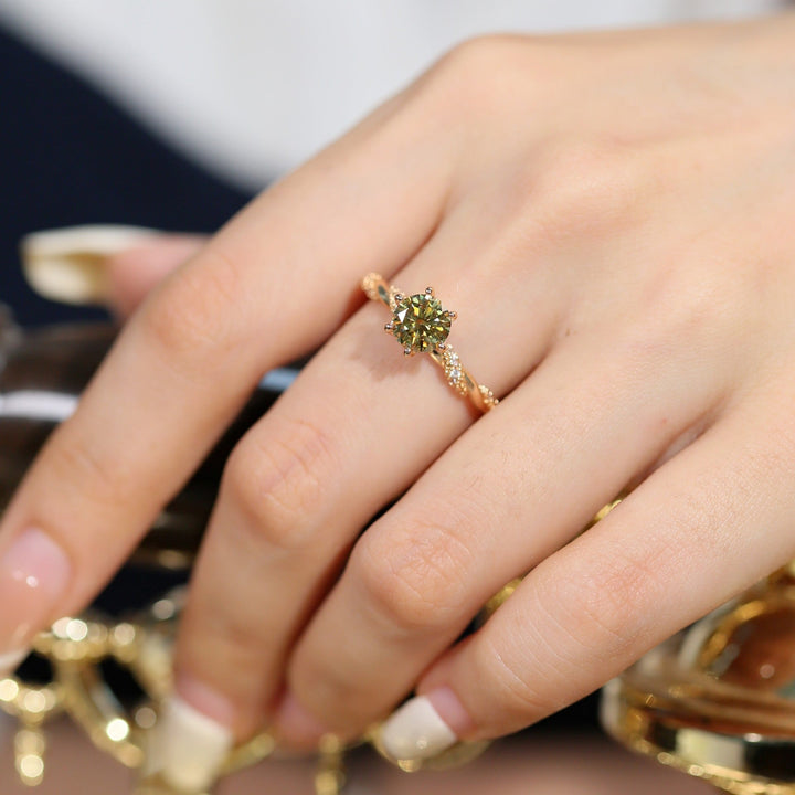 1 Carat Moissanite Twist Engagement Ring in Sterling Silver Shine of Diamond