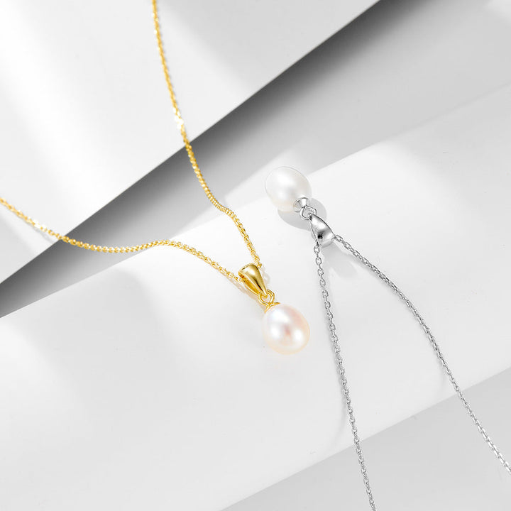 Classic Pearl Sterling Silver Necklace Carly Jewelry