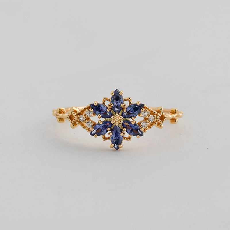 Flower Design 14K Gold Plated Ring Carly Jewelry