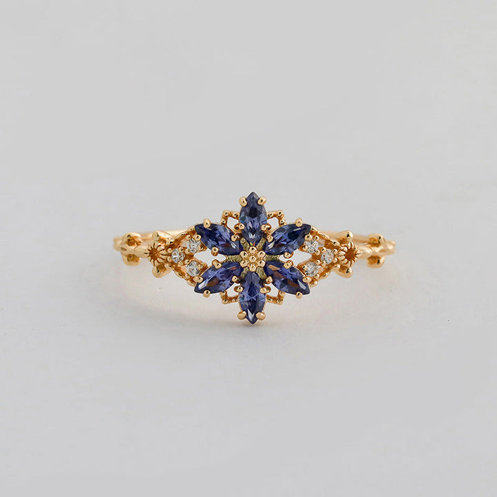 Flower Design 14K Gold Plated Ring Carly Jewelry