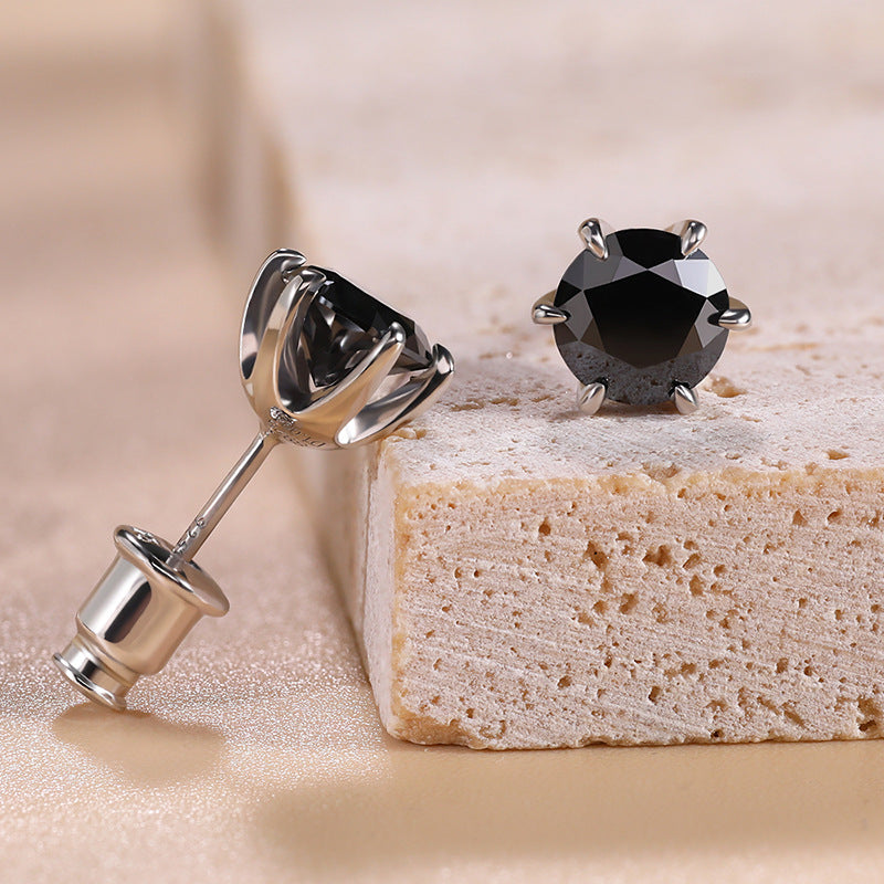 Classic Black Moissanite Stud Earrings Carly Jewelry