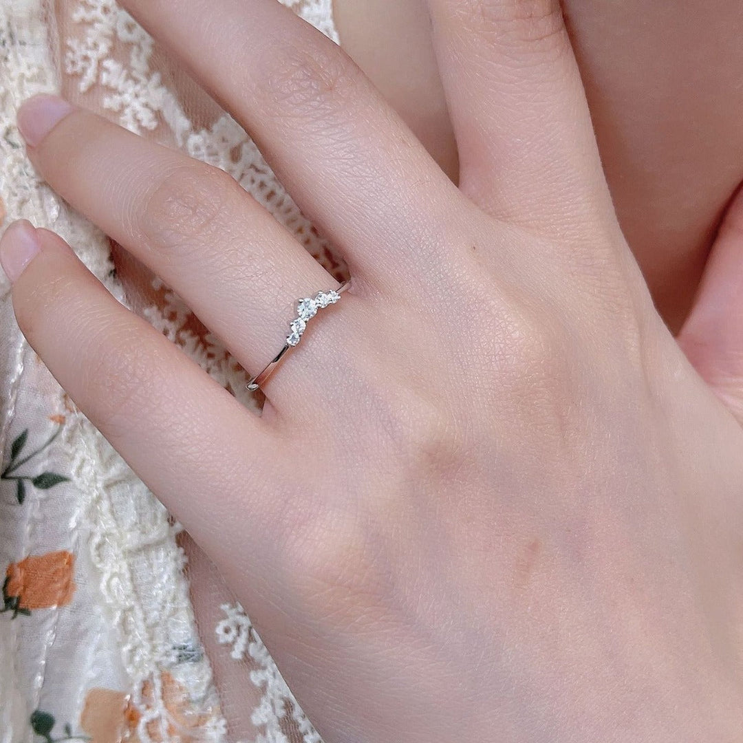 Simple Crown Design Sterling Silver Band Carly Jewelry