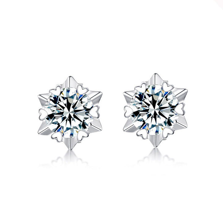 Exquisite Moissanite Stud Earrings In Sterling Silver shine of diamond
