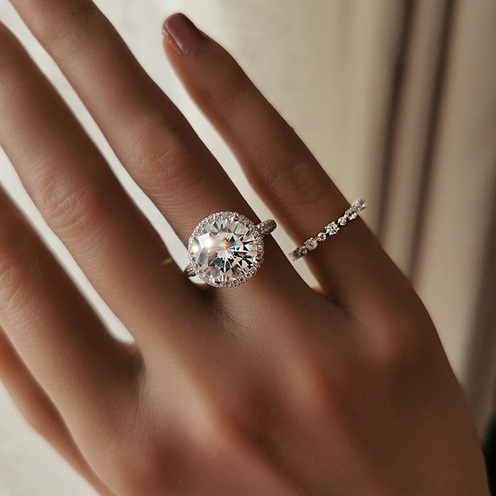 Special Price Classic Half Eternity Band in Sterling Silver in Silver / Golden Color Shineofdiamond