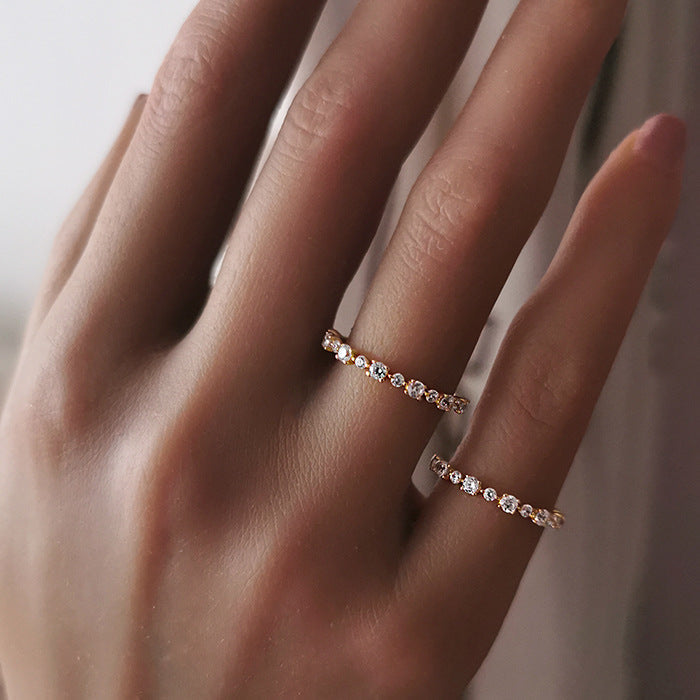 Special Price Classic Half Eternity Band in Sterling Silver in Silver / Golden Color Shineofdiamond