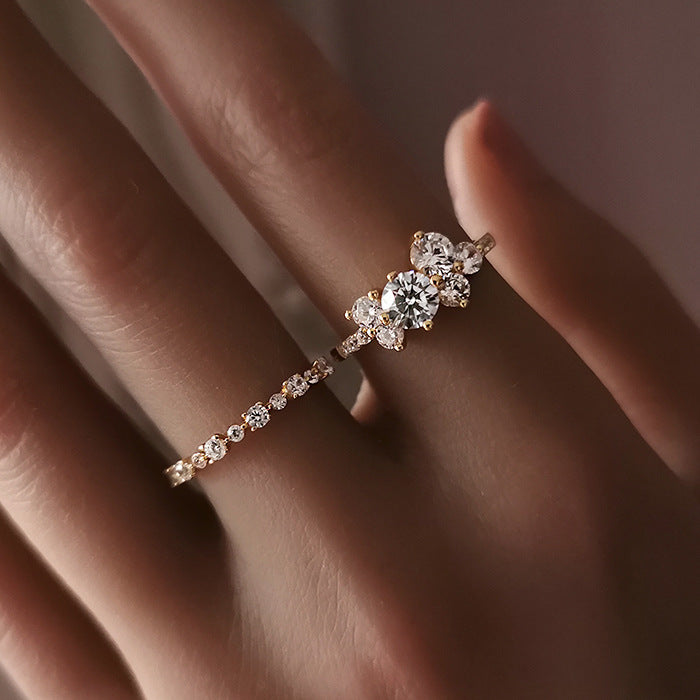 Special Price Classic Half Eternity Band in Sterling Silver in Silver / Golden Color Shineofdiamond