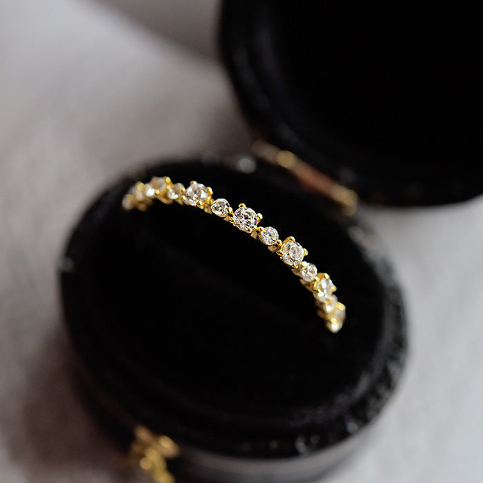 Special Price Classic Half Eternity Band in Sterling Silver in Silver / Golden Color Shineofdiamond