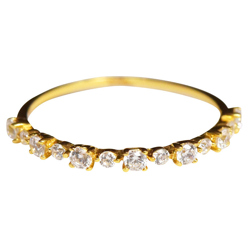 Special Price Classic Half Eternity Band in Sterling Silver in Silver / Golden Color Shineofdiamond