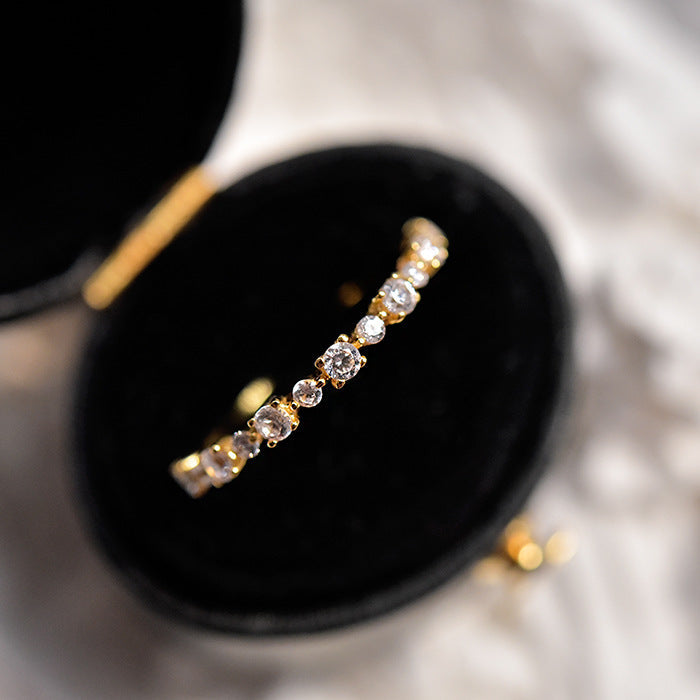 Special Price Classic Half Eternity Band in Sterling Silver in Silver / Golden Color Shineofdiamond