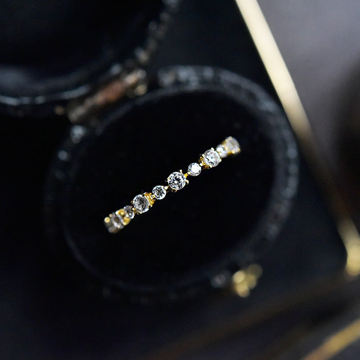 Special Price Classic Half Eternity Band in Sterling Silver in Silver / Golden Color Shineofdiamond