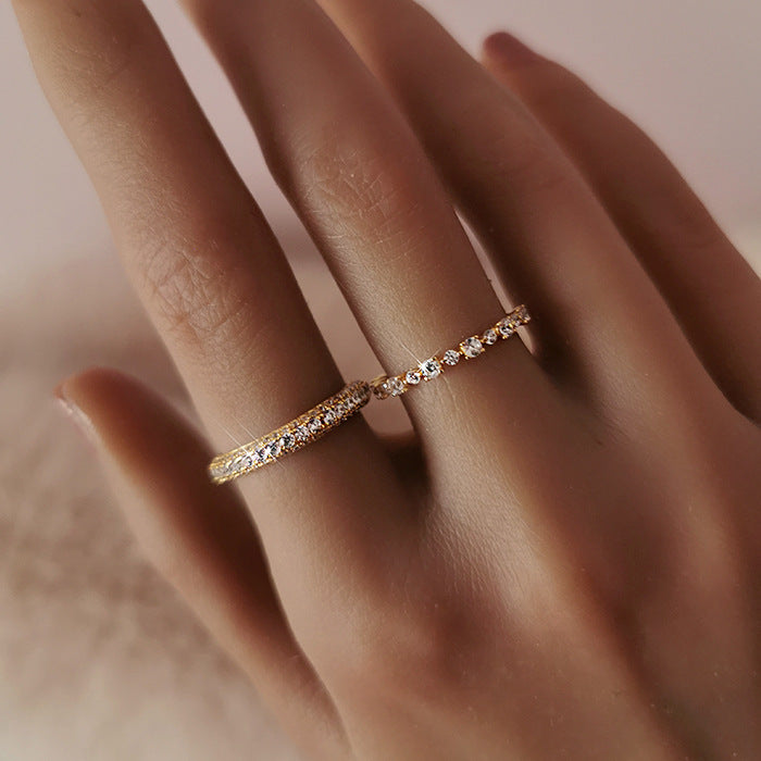 Special Price Classic Half Eternity Band in Sterling Silver in Silver / Golden Color Shineofdiamond