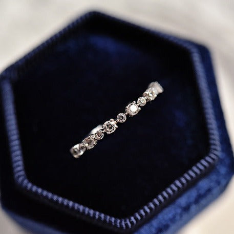 Special Price Classic Half Eternity Band in Sterling Silver in Silver / Golden Color Shineofdiamond