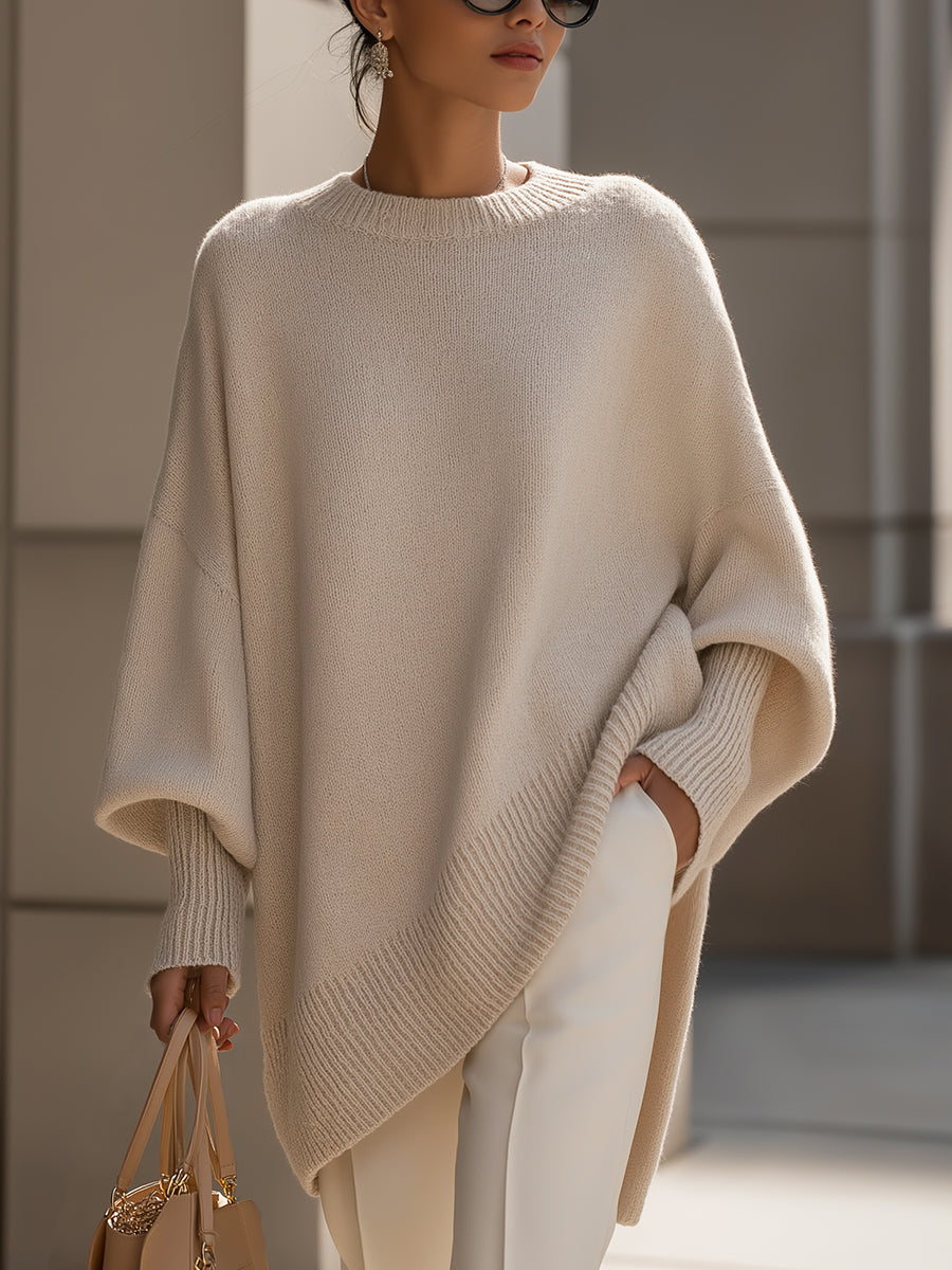 Cozy Chunky Knit Poncho - Oversized Sweater