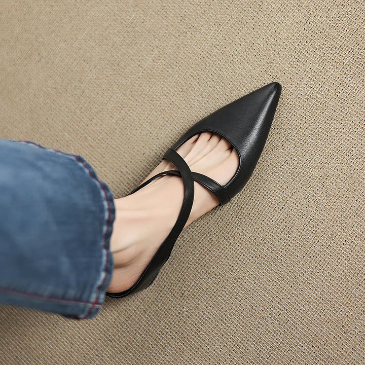 Siena Leather Cross-Strap - Mules CASA LARO