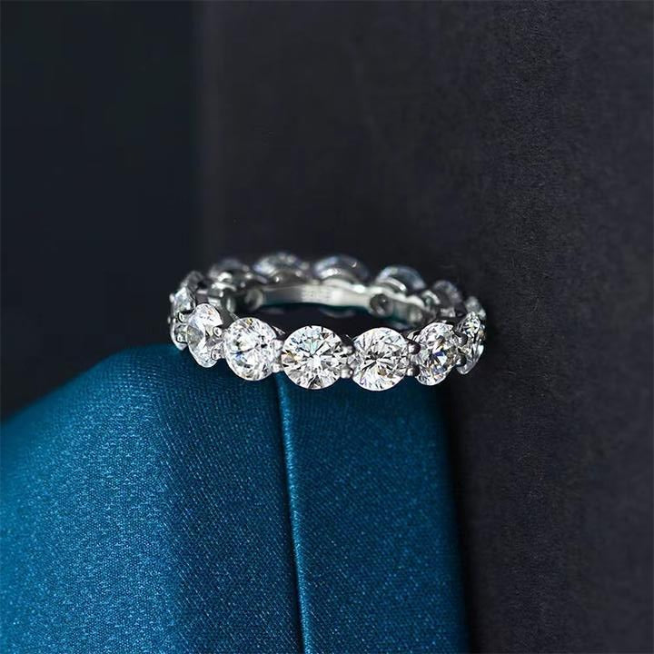 Classic Eternity Round Cut Wedding Band For Anniversary Shineofdiamond