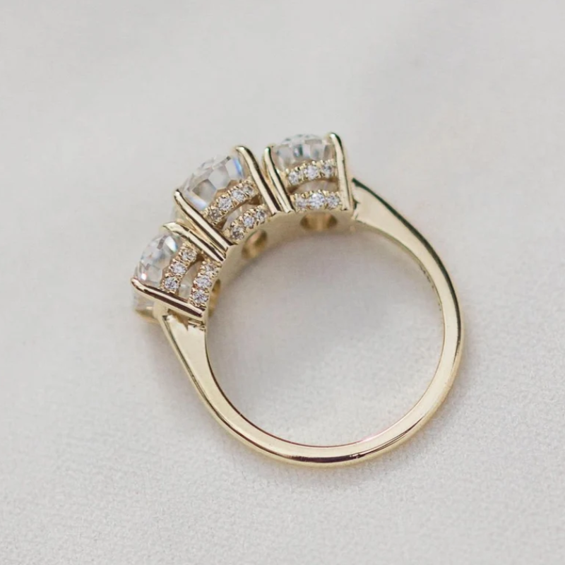 Three Stone Oval Cut Engagement Ring Anniversary Ring in Sterling Silver shineofdiamond