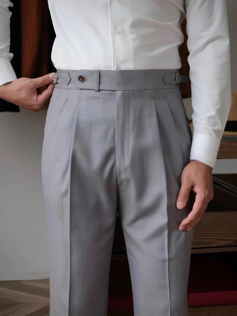Classic Genova Sidetab Trousers - Casa  Laro CASA LARO