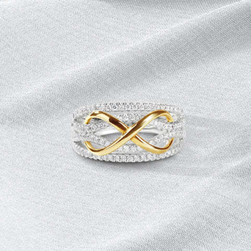 Infinity Design Sterling Silver Ring Band For Her Shine of Diamond