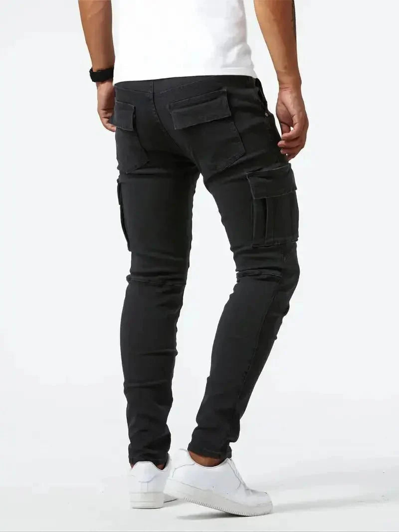 Denim Jeans Cargo Trousers - Casa  Laro CASA LARO