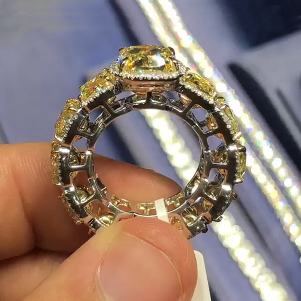 Vintage Art Deco Cushion Cut Halo 925 Sterling Silver Engagement Ring shine of diamond