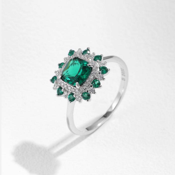 Beautiful Halo Cushion Cut Engagement Ring in Sterling Silver Shineofidamond