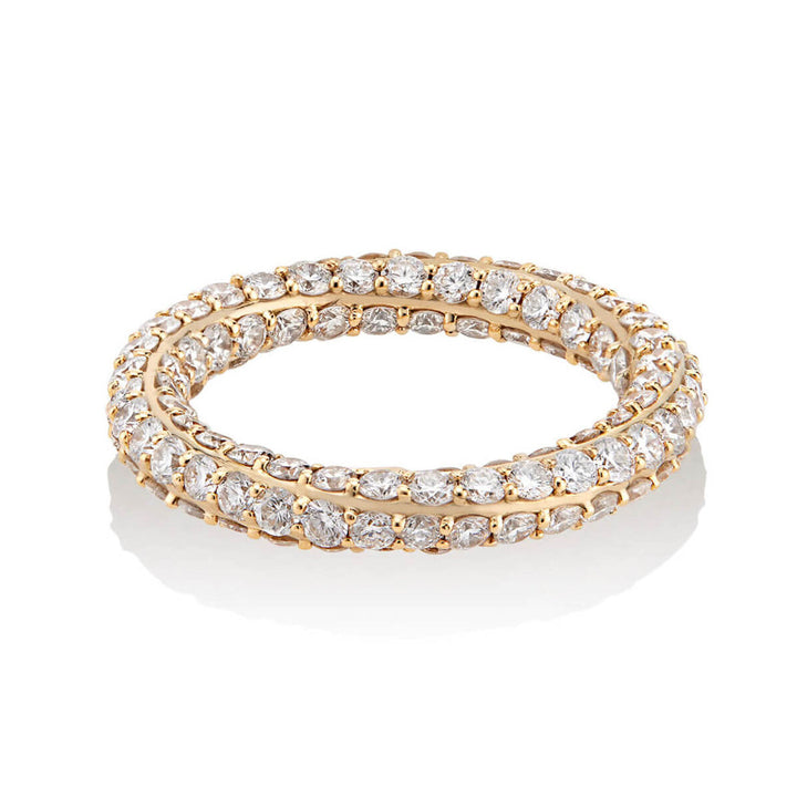 Golden Tone Twisted Eternity Band Shineofdiamond