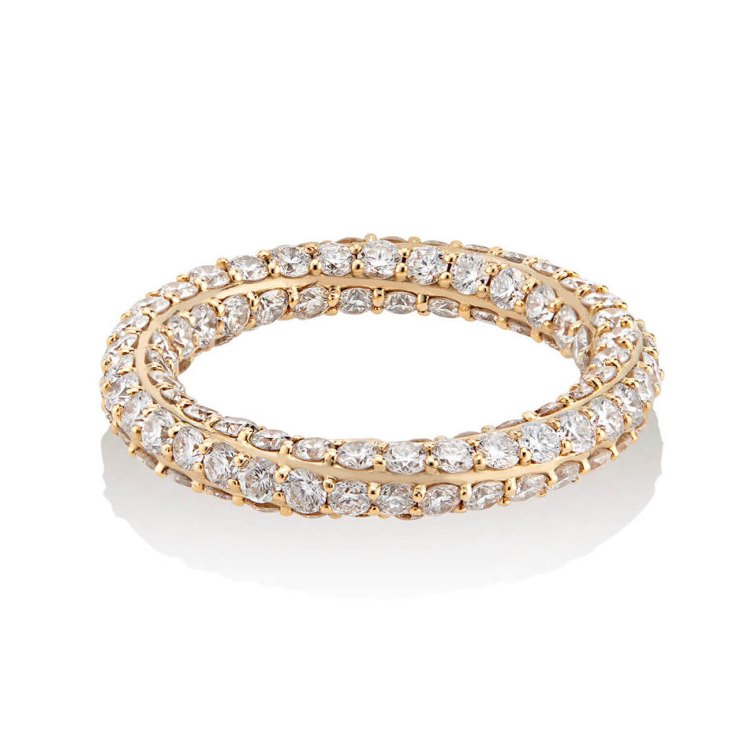 Golden Tone Twisted Eternity Band Shineofdiamond