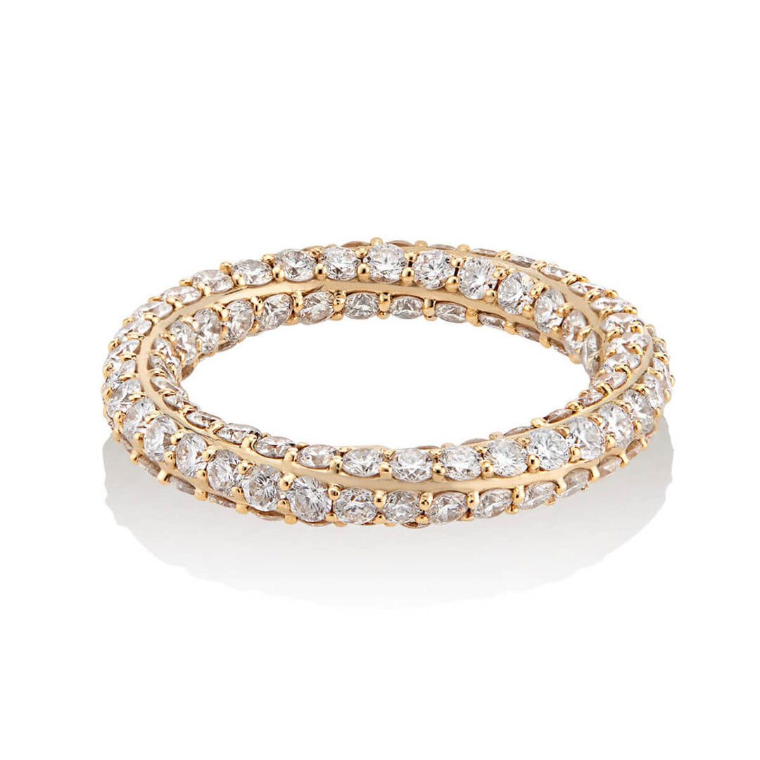 Golden Tone Twisted Eternity Band Shineofdiamond