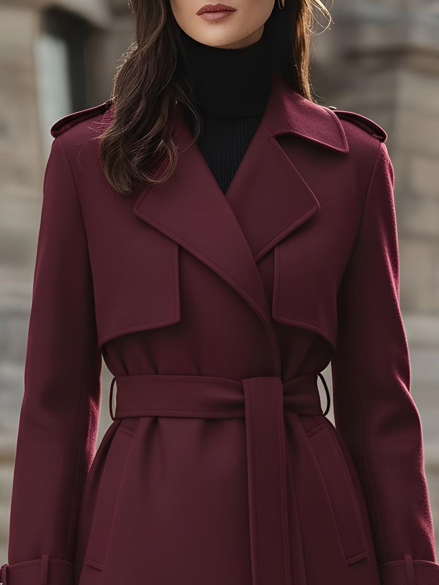 Wool-Blend Belted Trench - Trench Coat