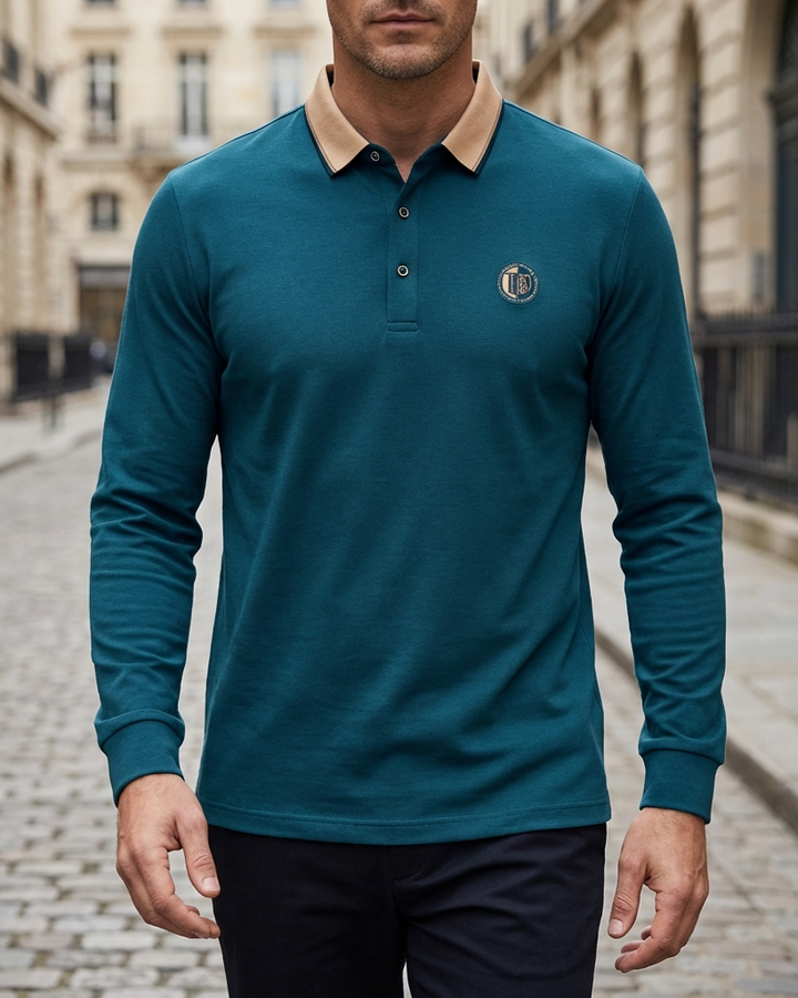 Veneto Long-Sleeve Cotton Piqué Polo